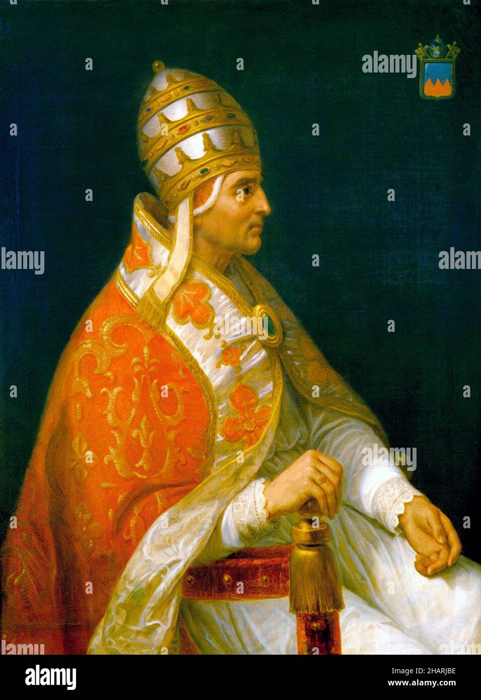 Portrait of Pope Urban V - Henri Auguste Calixte Cesar Serrur Stock Photo