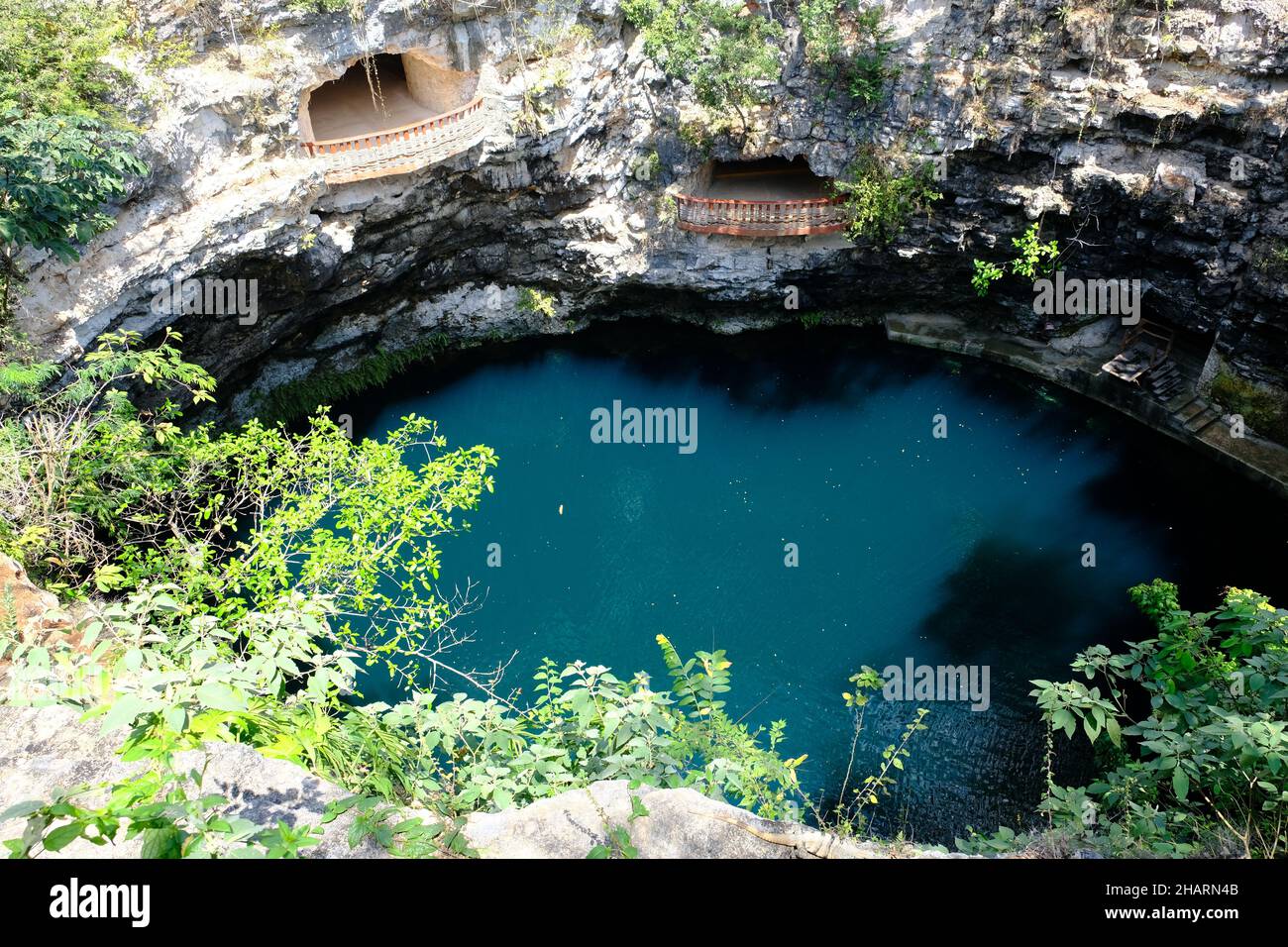 Mexico Chichen Itza - Merida - Cenote X-Cajum - open cenote with 4 lookout points Stock Photo