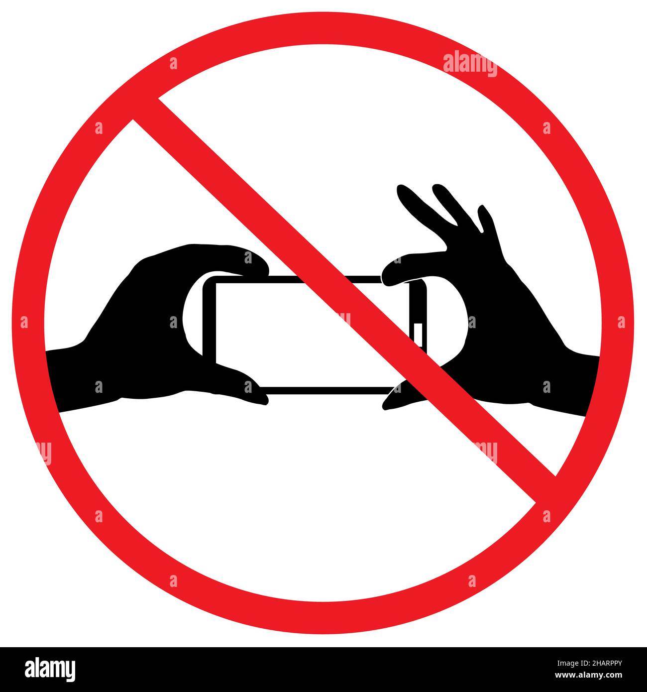 No Selfie on white background. Do not record video sign. Do not take ...