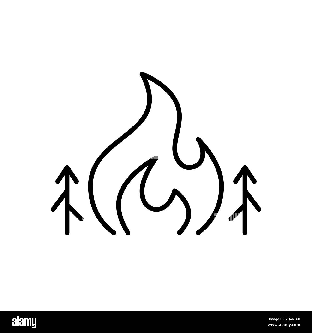 Forest fires icon. Pixel perfect, editable stroke Stock Vector