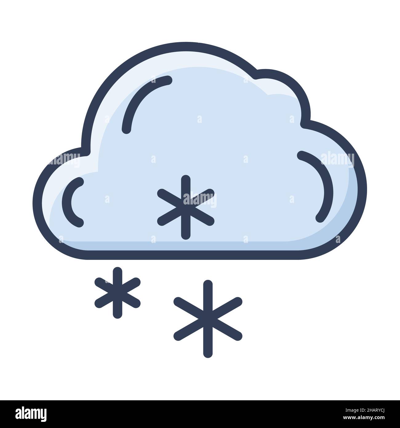 winter snow rain cloud single isolated icon with filled line style ...