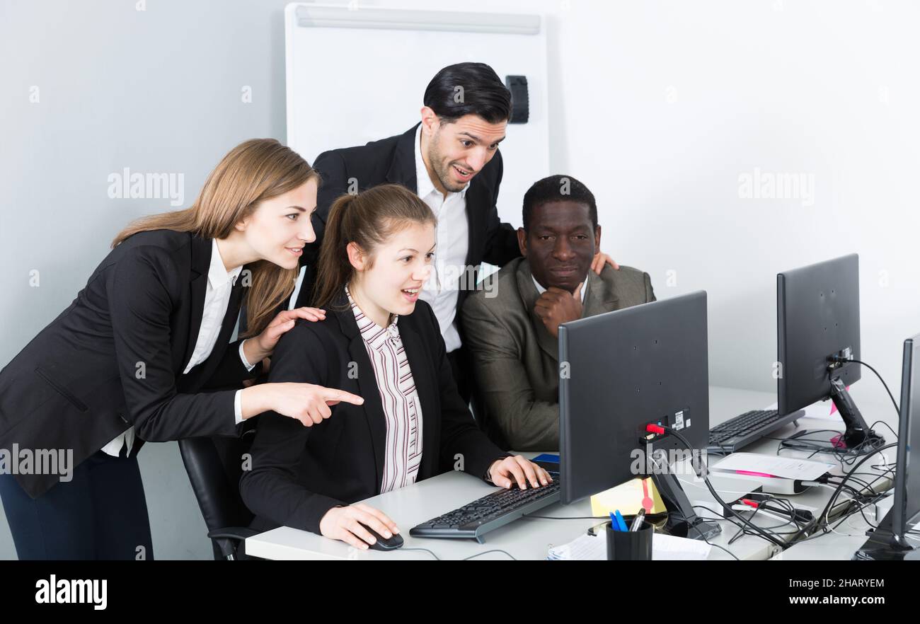 workgroup developing strategy for teamwork Stock Photo - Alamy