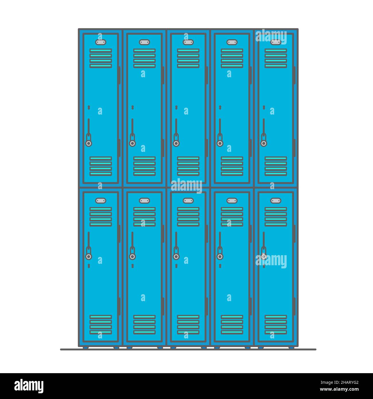School blue locker vector icon. Changing room sign Stock Vector