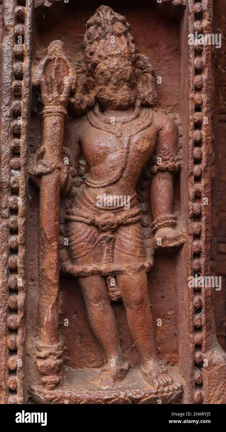 stone sculpture on the Rajarani Temple, Bhubaneswar, Odisha, India