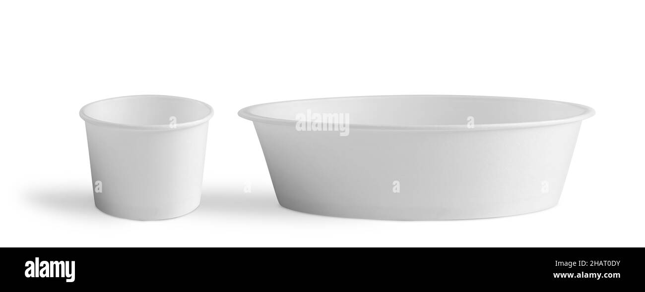 Empty ice cream cup isolated over white background Stock Photo Alamy