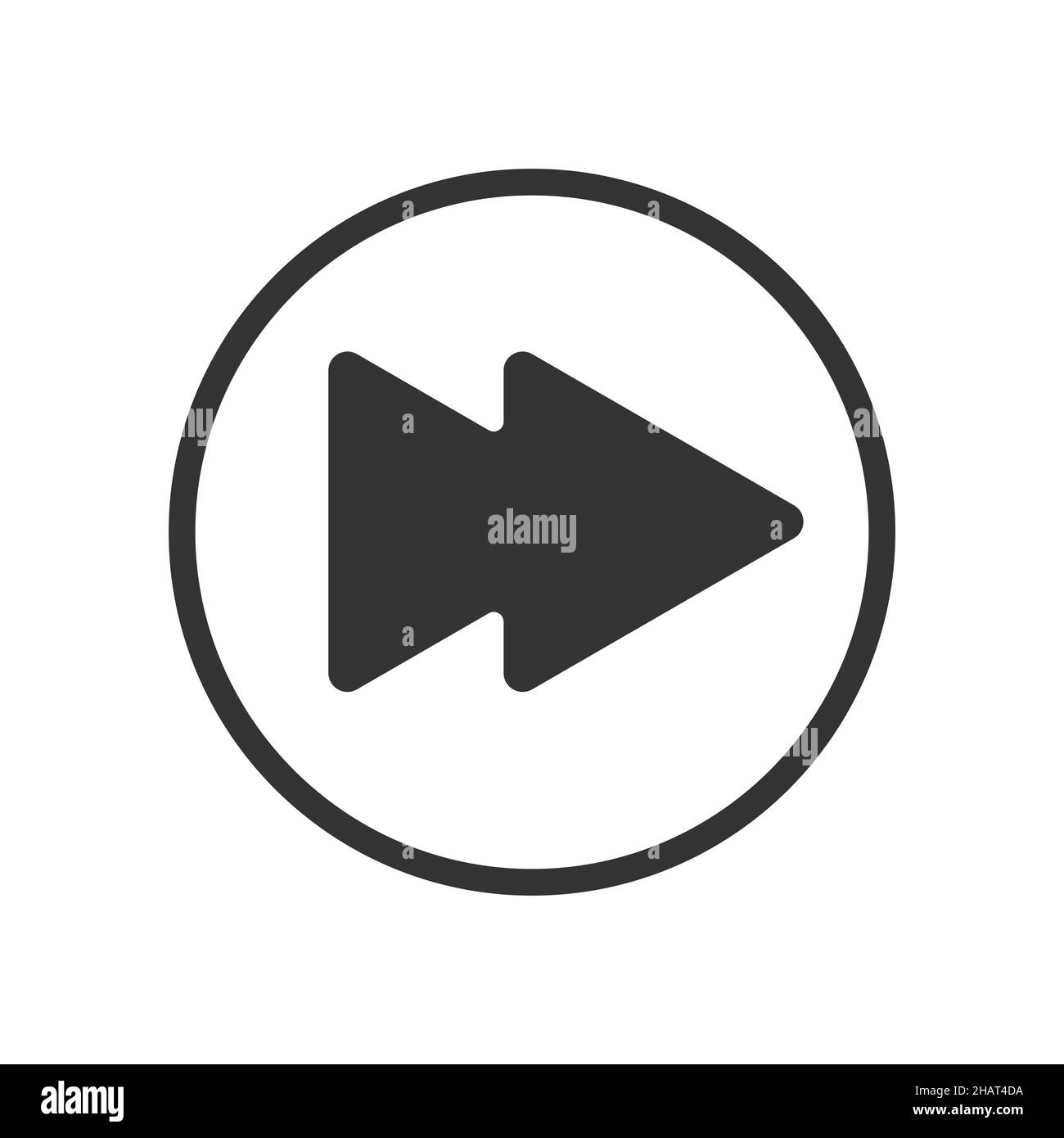 Fast forward button icon. Playback symbol. Element of audio player interface. Vector graphic illustration. Stock Vector