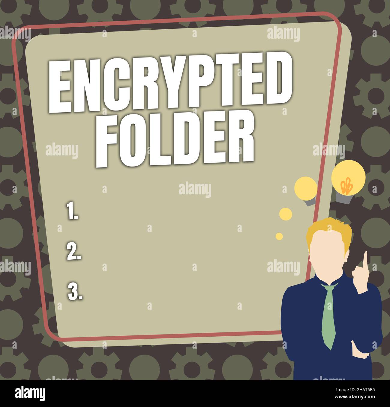 Conceptual display Encrypted Folder. Business showcase protect ...