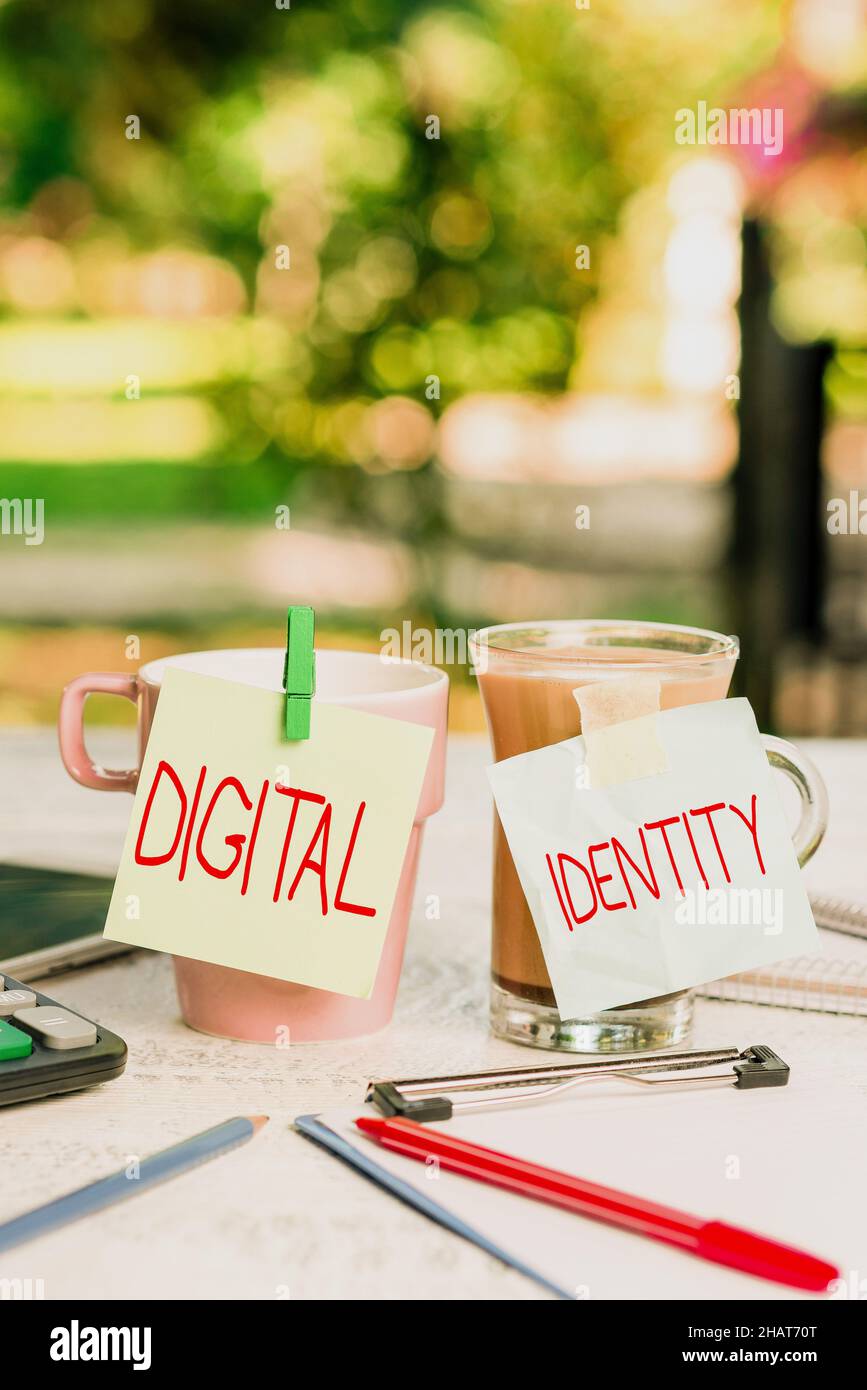 Conceptual caption Digital Identity. Business concept information on ...