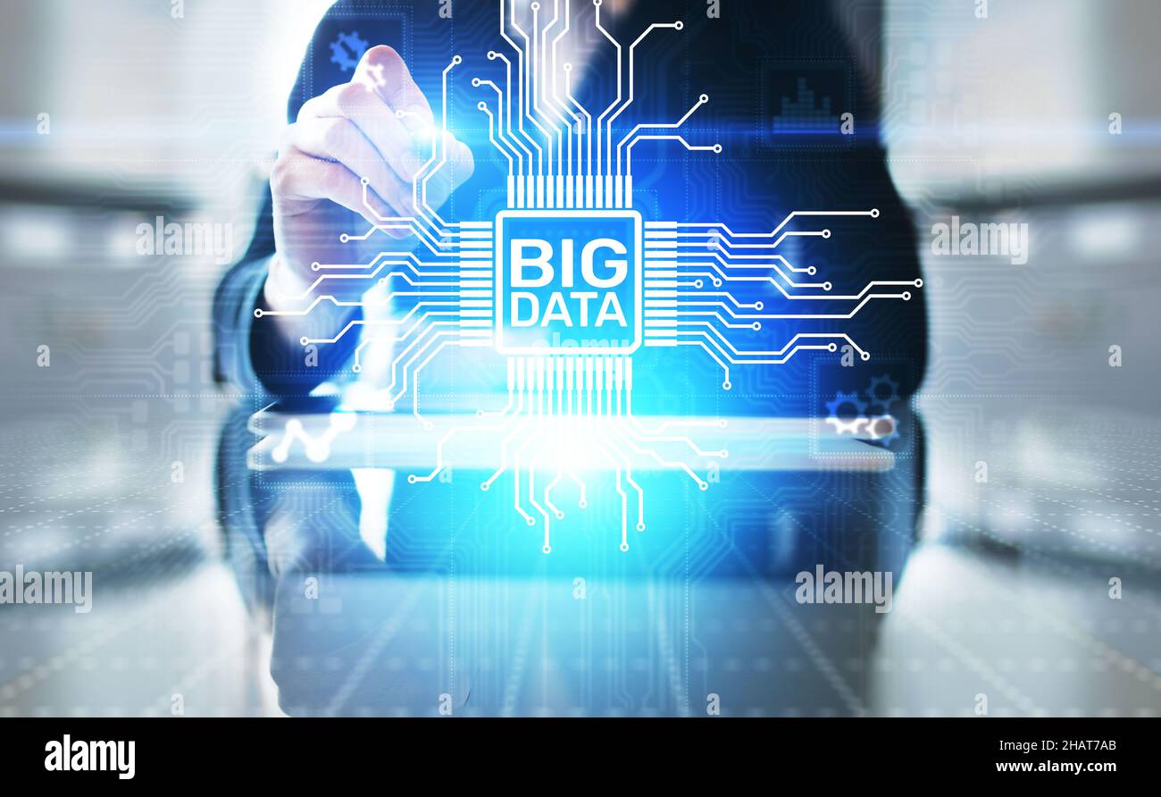 Big data analytics platform, business intelligence and modern technology concept on vitual screen. Stock Photo