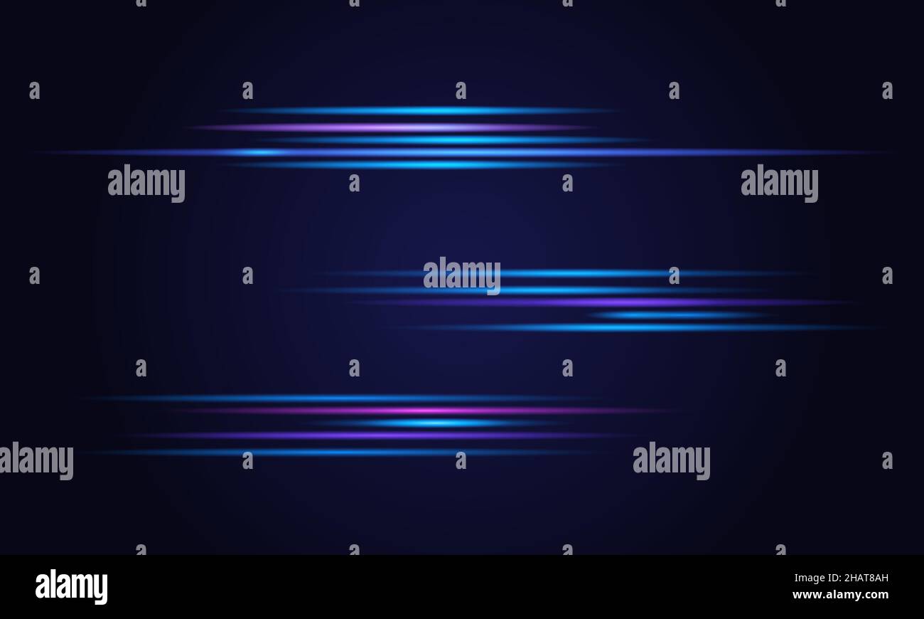 Velocity light effect. Horizontal lens flares and Laser beams ...