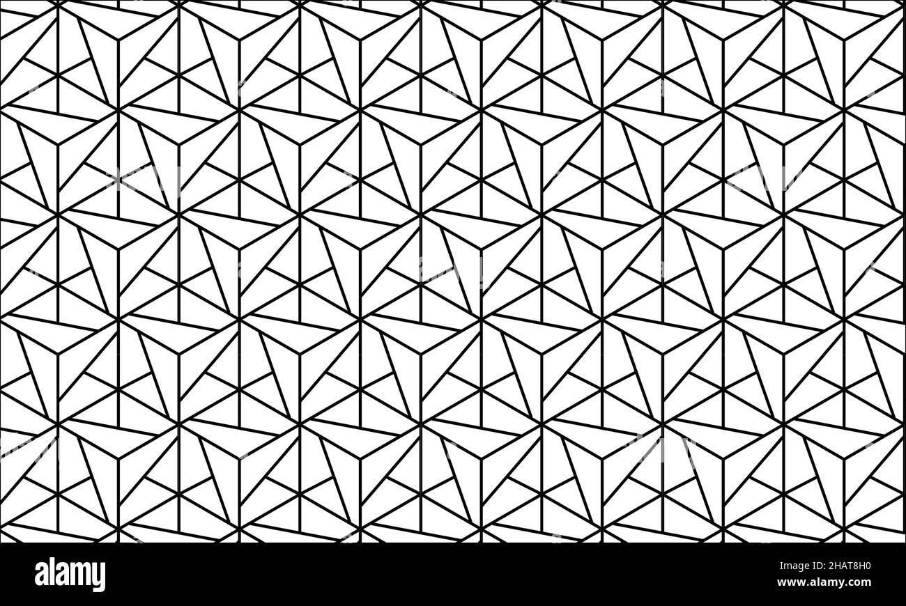Line art Geometric Seamless Pattern for Background & Wallpaper, Abstract isometric grid illustration Stock Photo