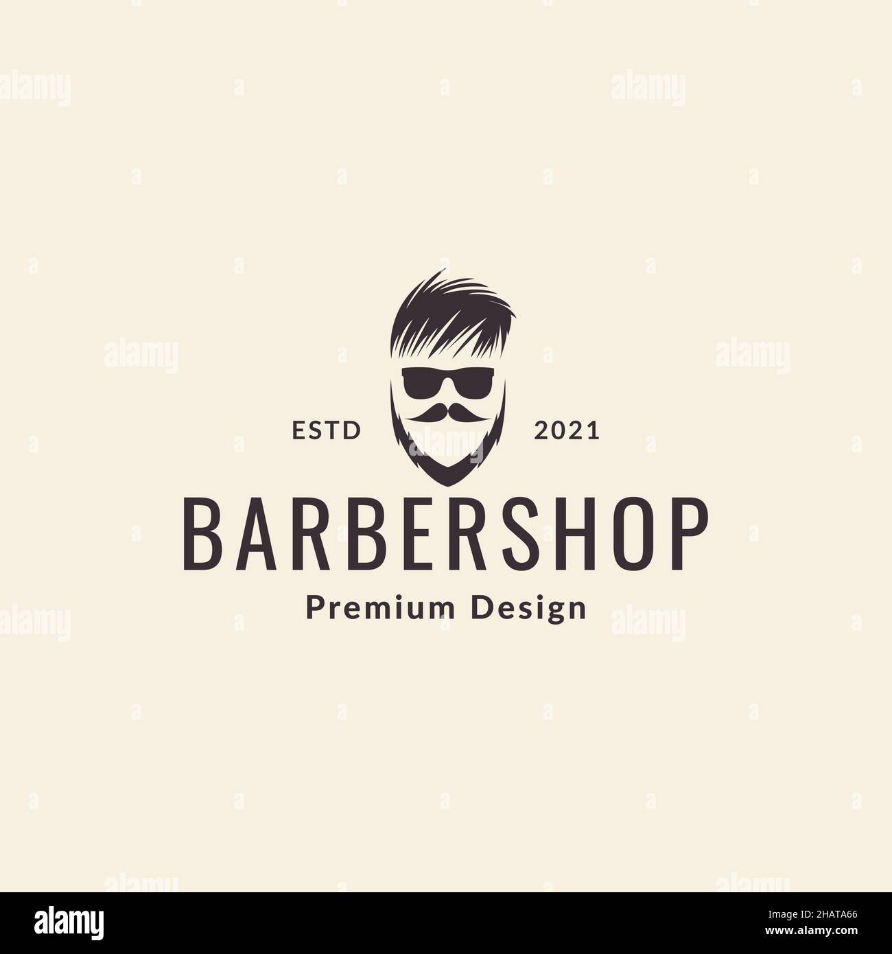 hipster man hairstyle beard barber logo symbol icon vector graphic design  illustration idea creative Stock Vector Image & Art - Alamy