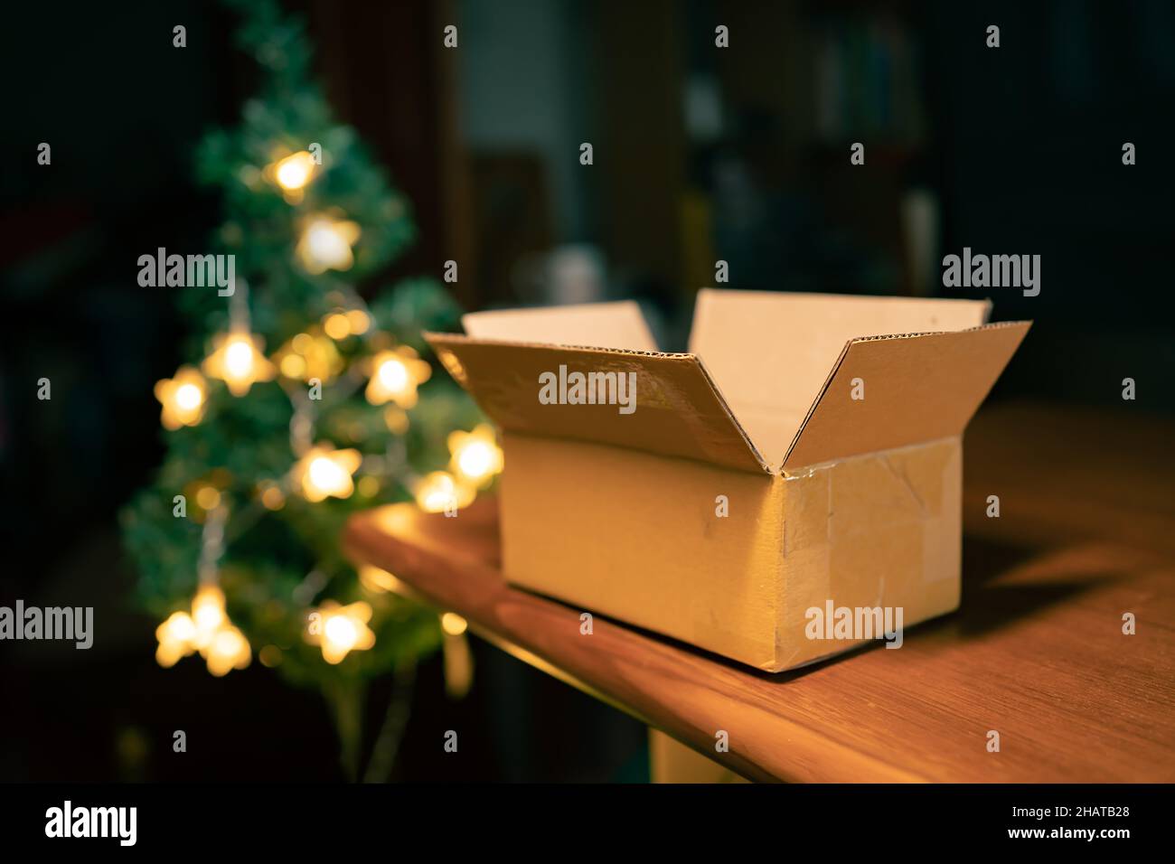 A gift carton box was opened in the Boxing day, the day after Christmas day Stock Photo Alamy