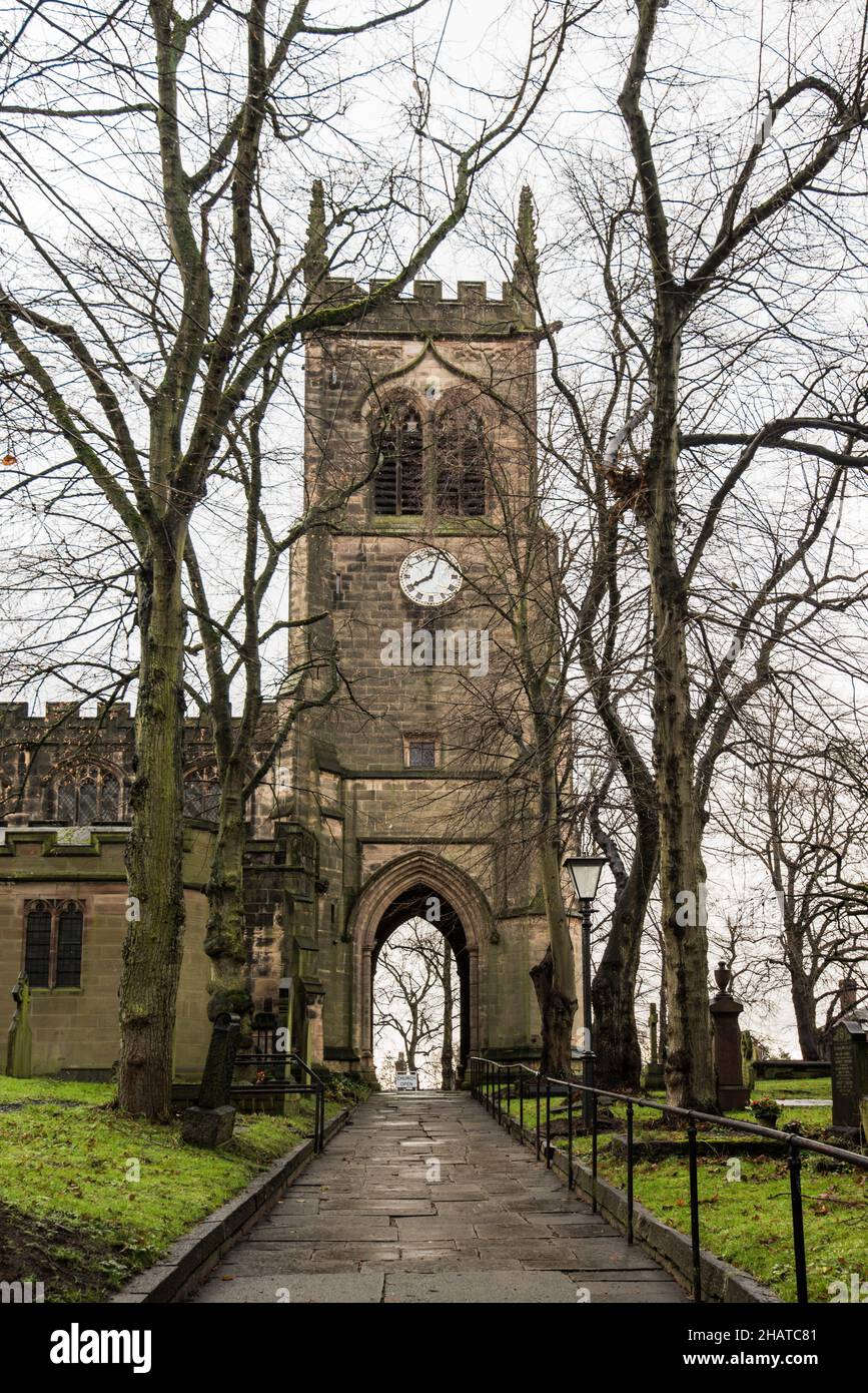 St Marys church close to the square in Sanbach, Cheshire Stock Photo