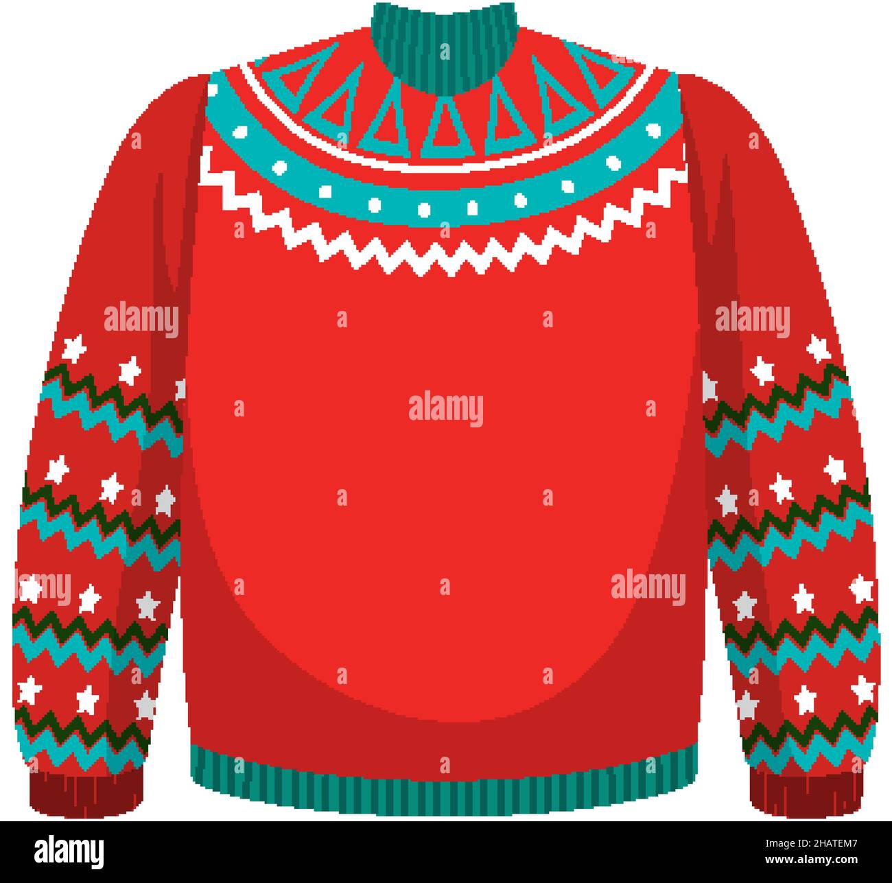 Christmas sweater in cartoon style isolated illustration Stock Vector ...