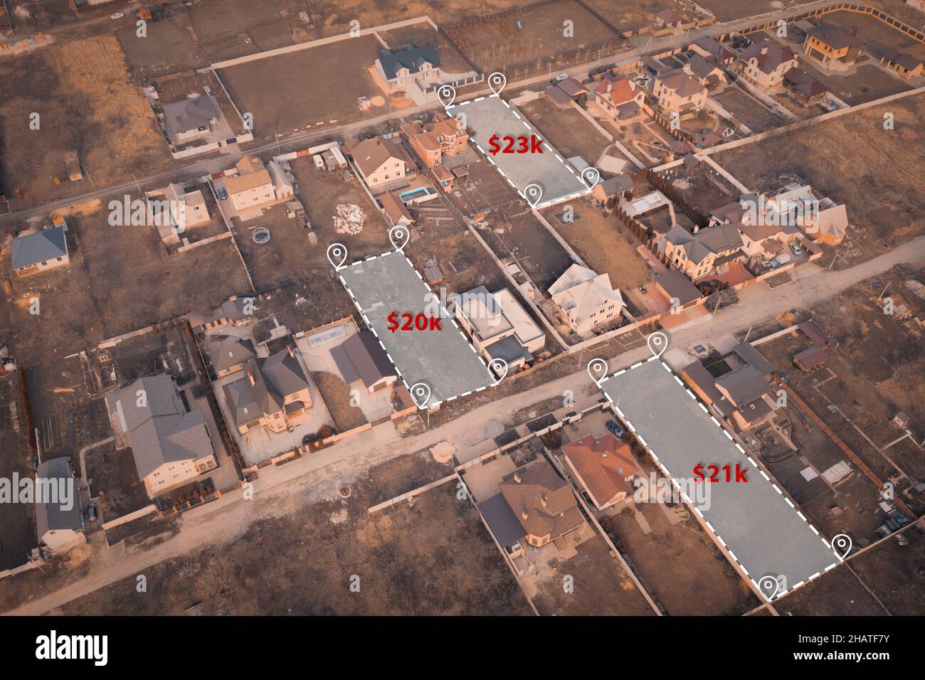 Plots in residential district among the cottages available for purchase