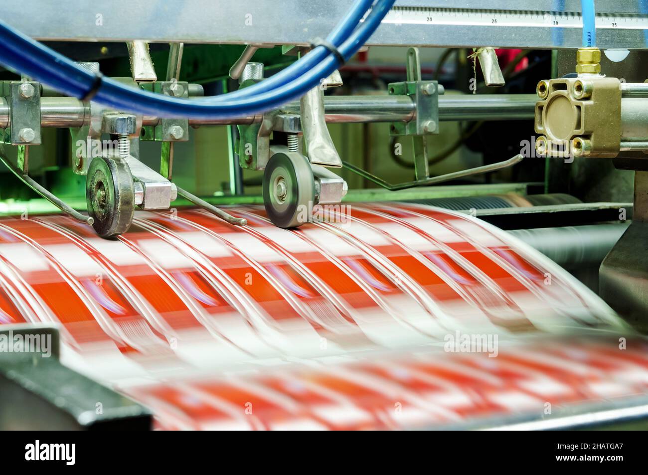 Printing house. Printing equipment. Machine for varnishing printed