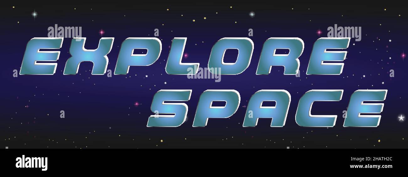 Explore Space poster design illustration Stock Vector