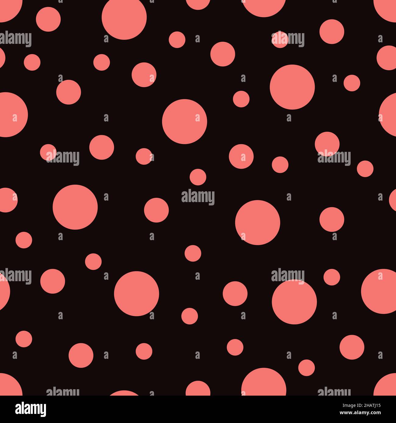 Seamless pattern. Black background with red dots . Vector illustration ...