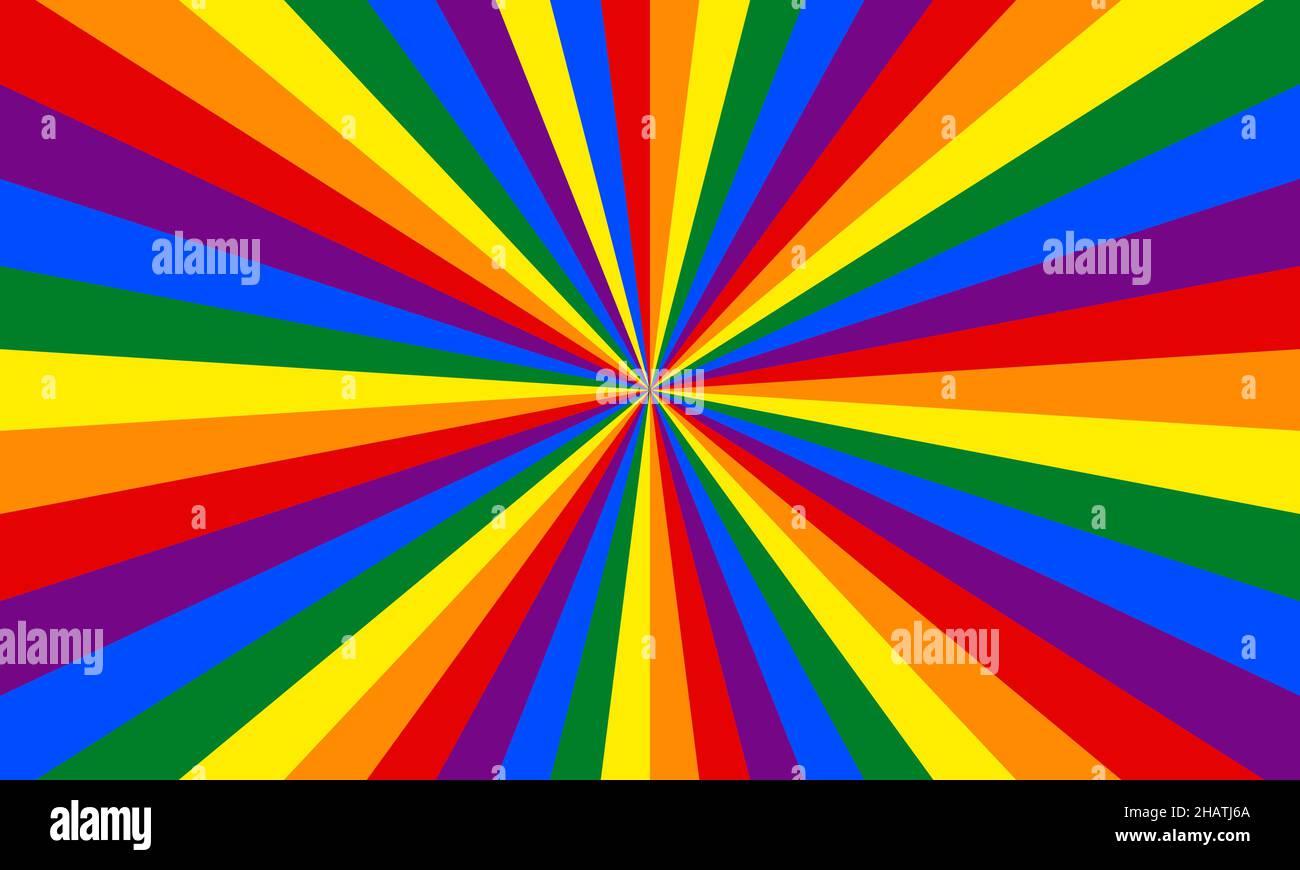 Rainbow color burst background. Rays background in retro style. Vector ...