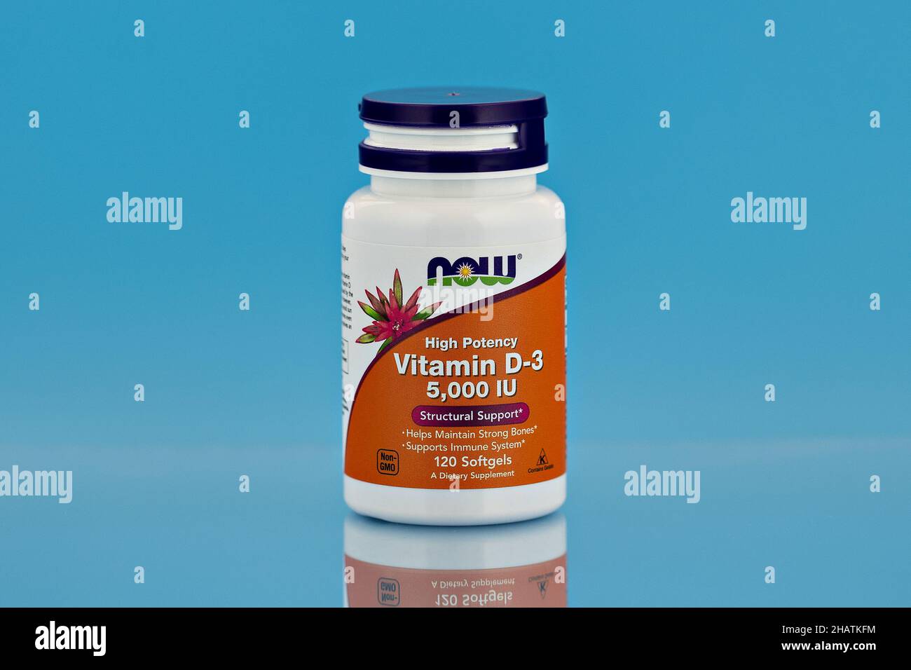 vitamin d-3 pills in the jar. dietary supplement editorial photo Stock Photo