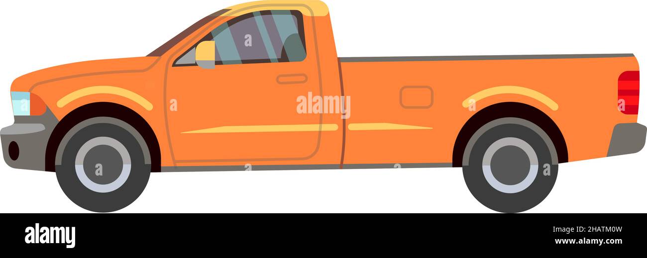 Orange pickup truck icon. Flat color car Stock Vector Image & Art Alamy