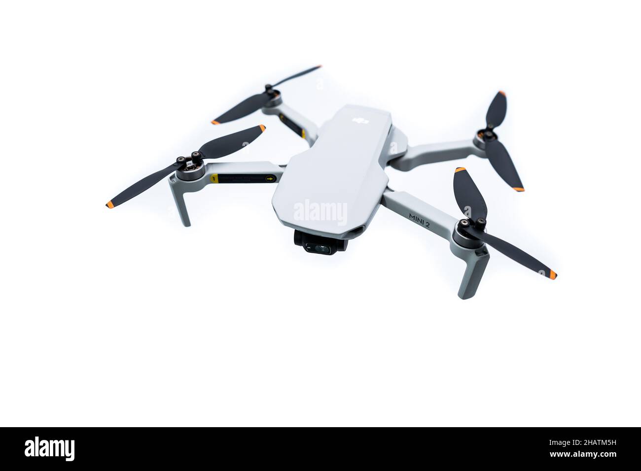 Valencia, Spain - December 13, 2021: Top view of Dji mini 2 drone isolated  on white background Stock Photo - Alamy