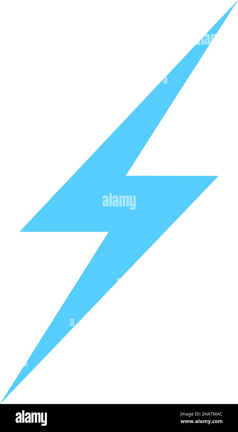 Blue flash symbol. Lightning strike icon. Electric power sign Stock Vector