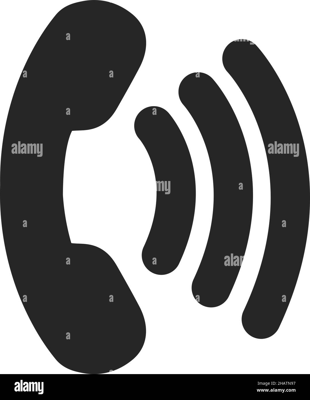 Phone handle with sound lines. Ringing telephone icon Stock Vector