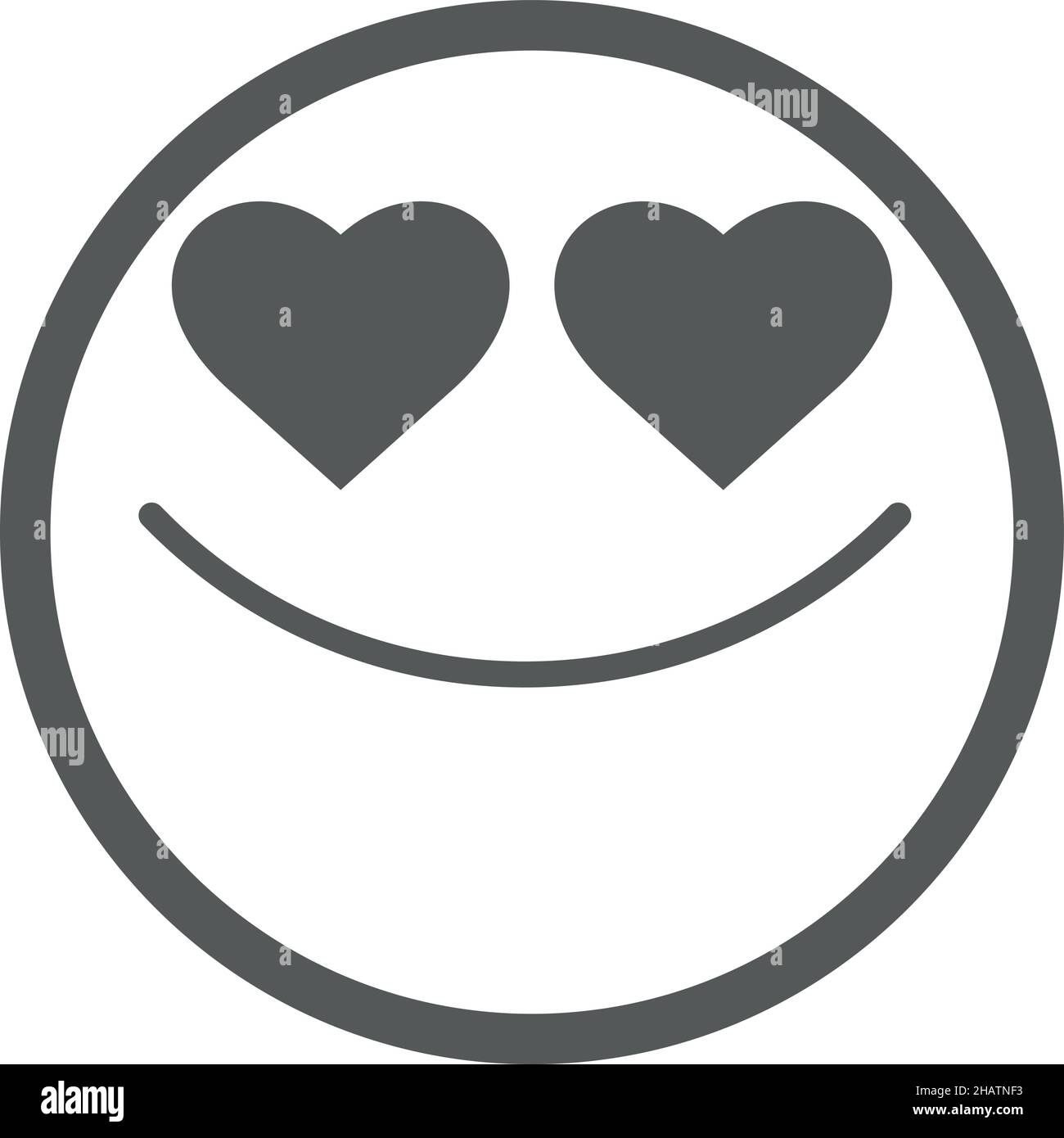 Heart eyes face. Round line emoji in love Stock Vector Image & Art Alamy
