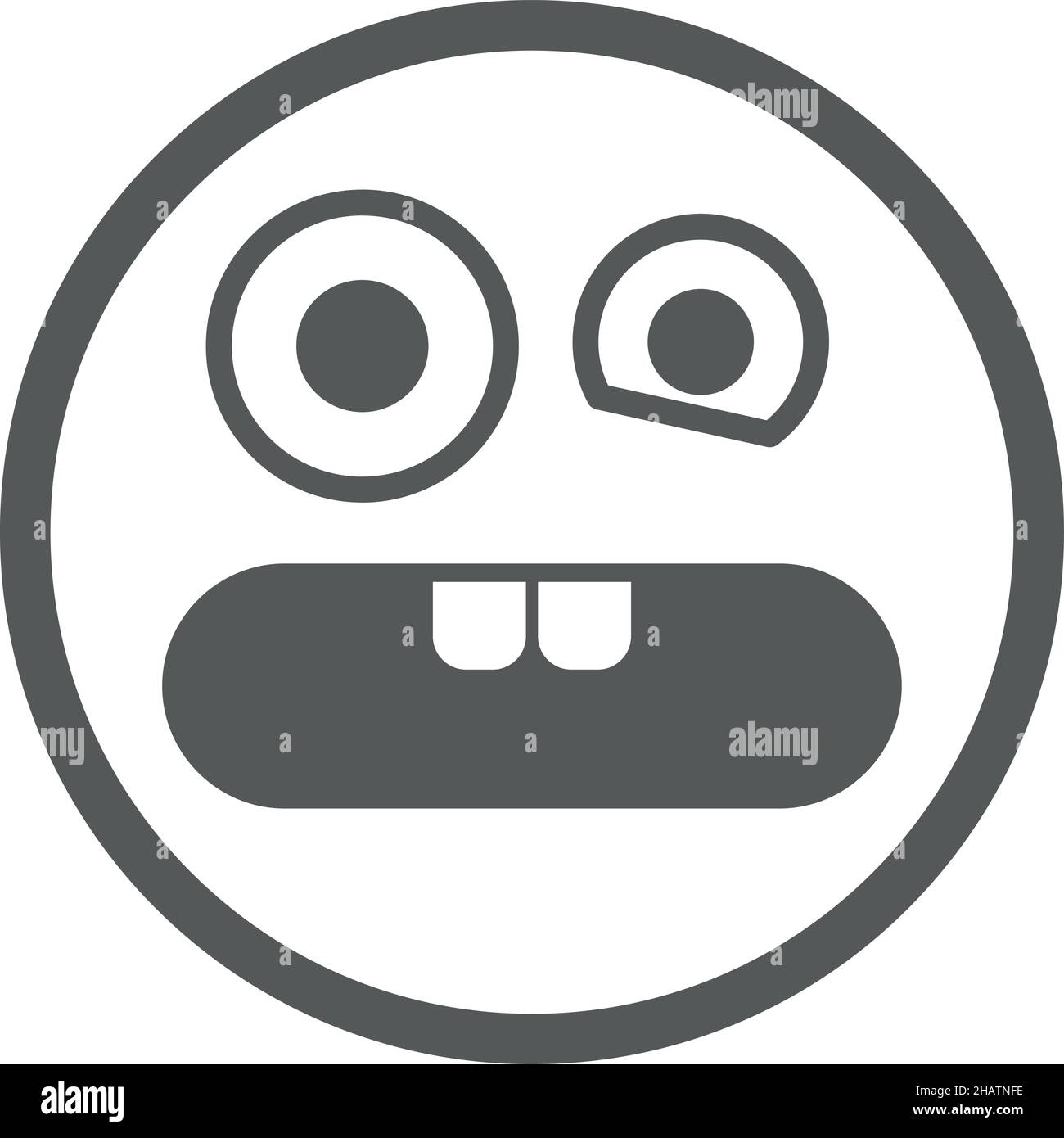 Frightened emoji. Round face in fear. Shocked expression icon Stock Vector