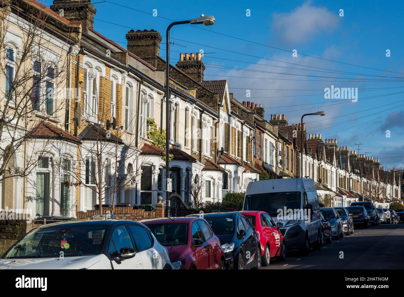 Row of terrace houses, Cairo Road, E17, Walthamstow, London, England