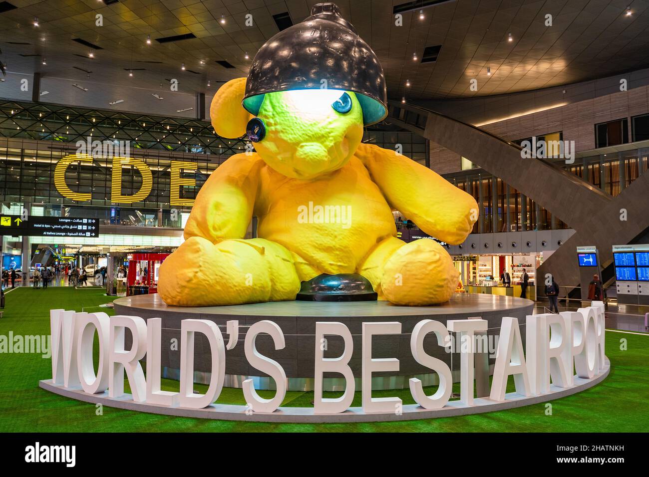 DOHA, QATAR November 16, 2021 Lamp Bear by Swiss artist Urs Fischer