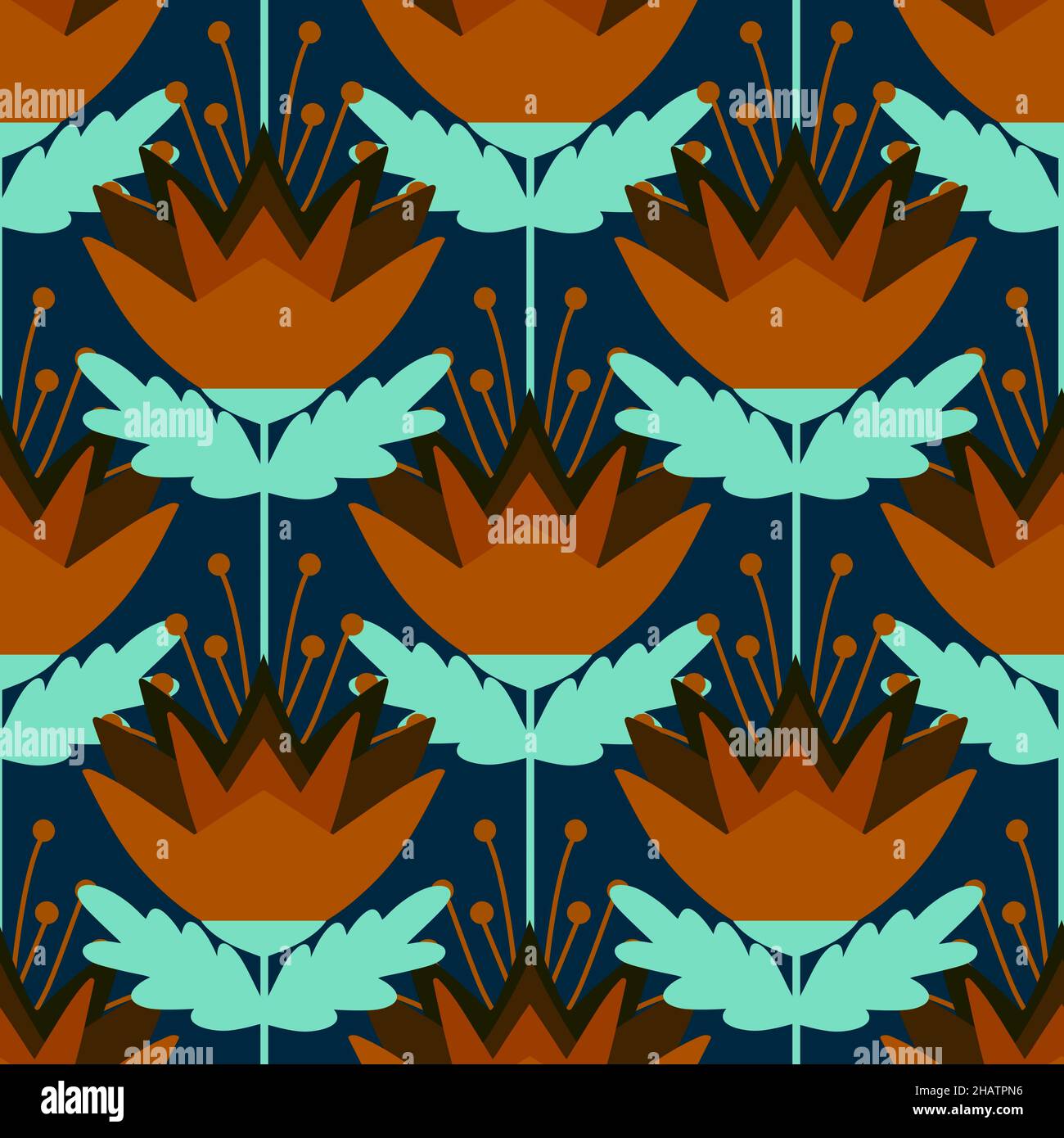 Geometric floral seamless pattern with flower for wallpaper and fabrics ...