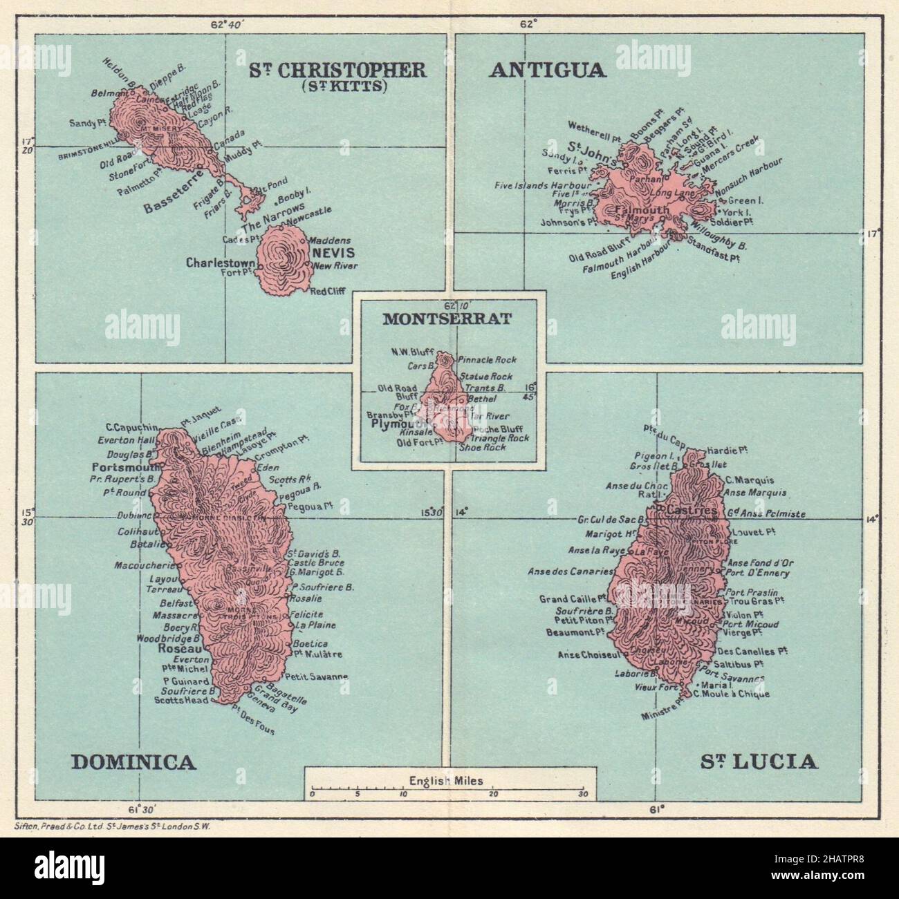 WEST INDIES. Dominica St Kitts Antigua St Lucia Montserrat 1931