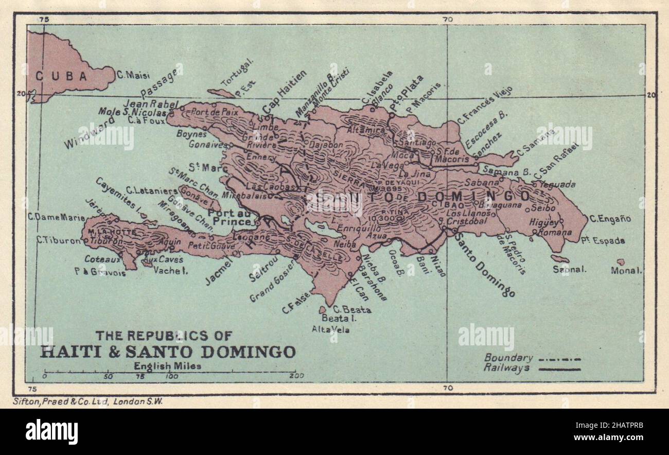 Vintage map of Dominican Republic, Haiti map, PortauPrince map, Santo Domingo map, old map of