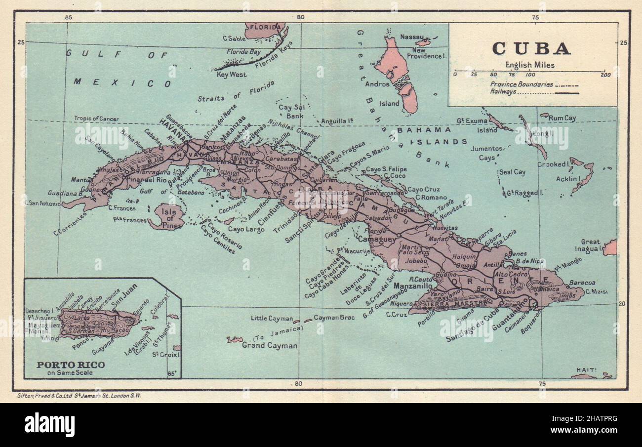Map Of Cuba And Puerto Rico Map Of Puerto Rico Hi-Res Stock Photography And Images - Alamy