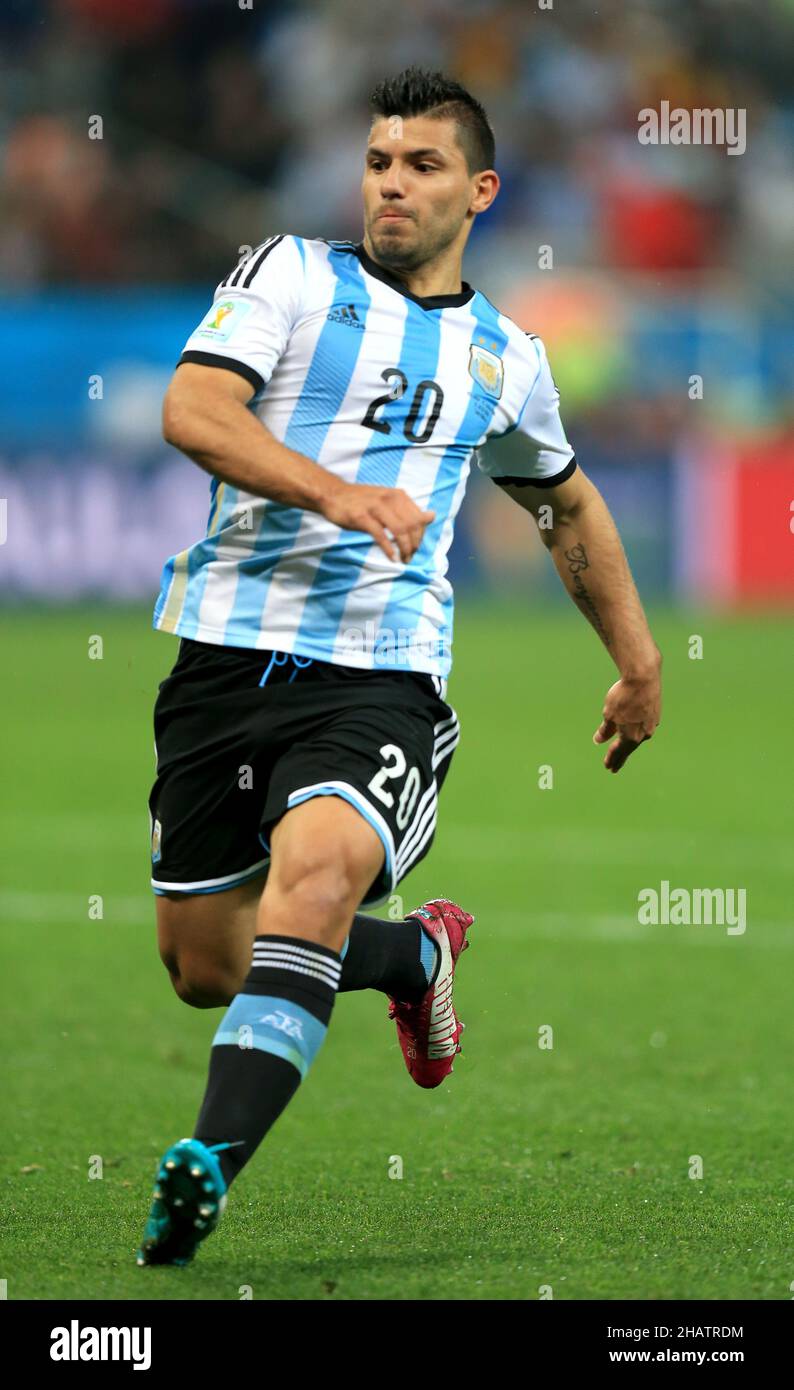 File photo dated 09-07-2014 of Argentina's Sergio Aguero. 1 - World Cup final appearance: Argentina's 1-0 defeat to Germany in 2014. Issue date: Wednesday December 15, 2021. Stock Photo