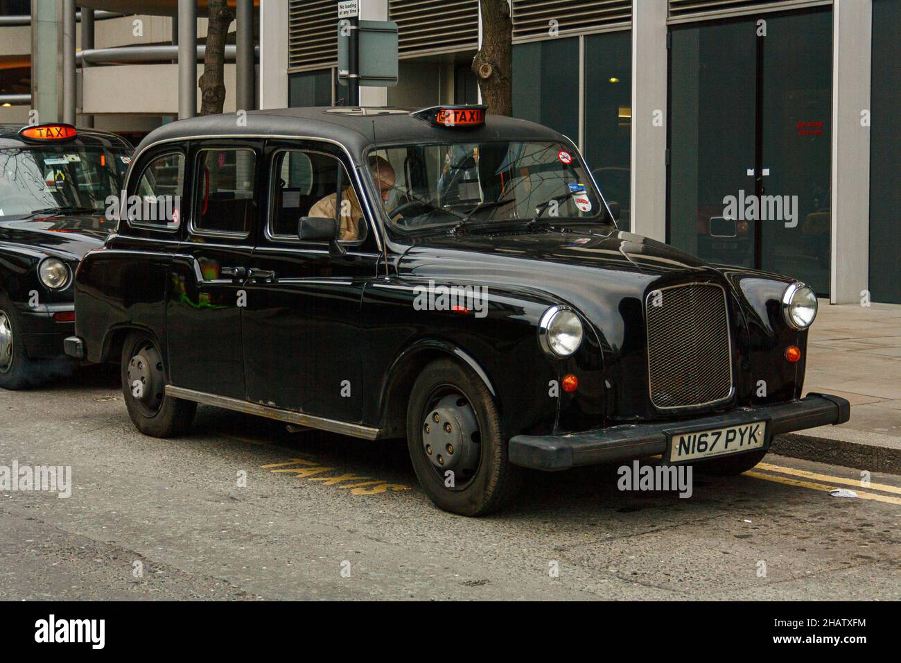 London, United Kingdom; March 16th 2011: Typical London taxi. Stock Photo