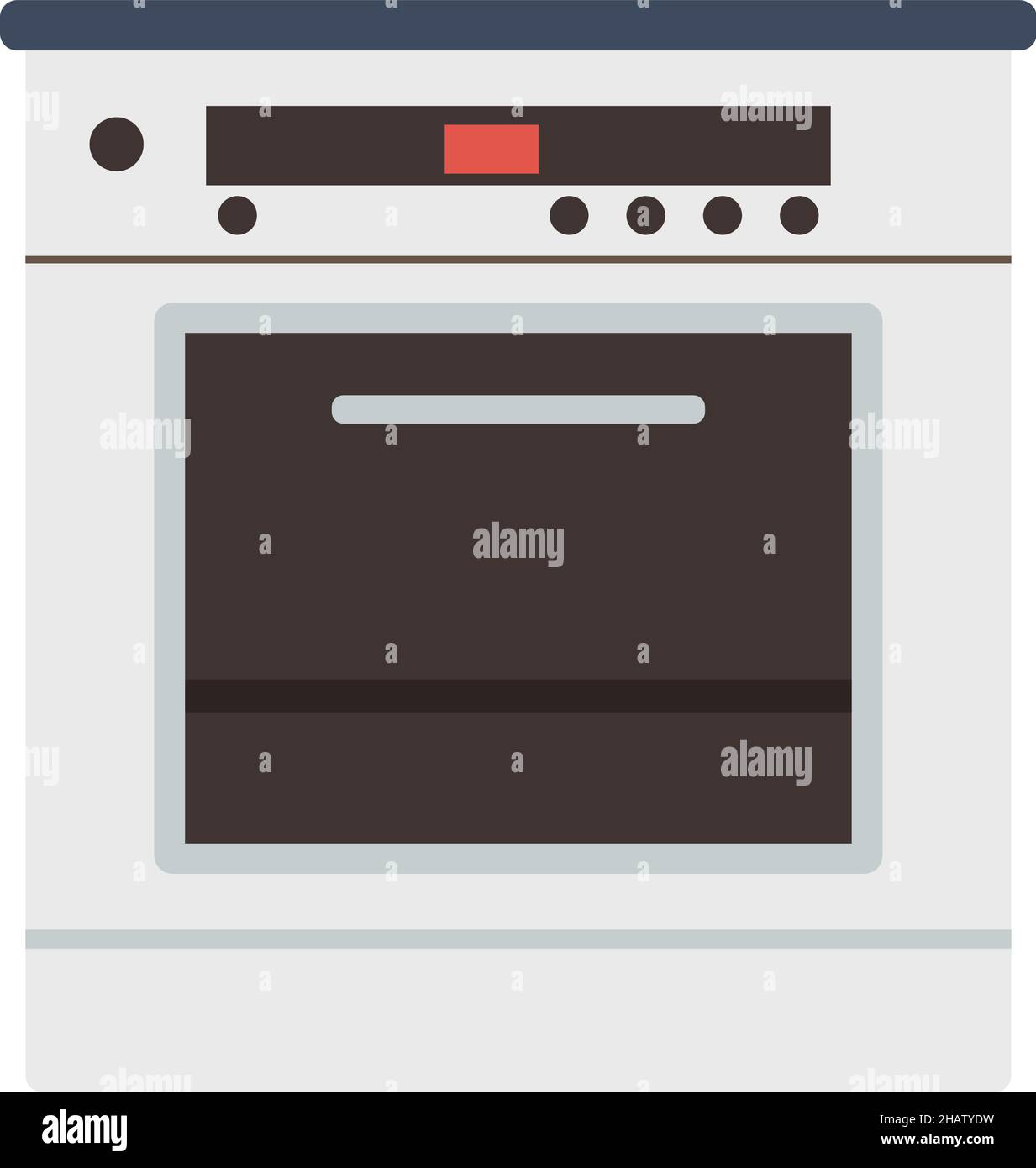 Home oven semi flat color vector object Stock Vector