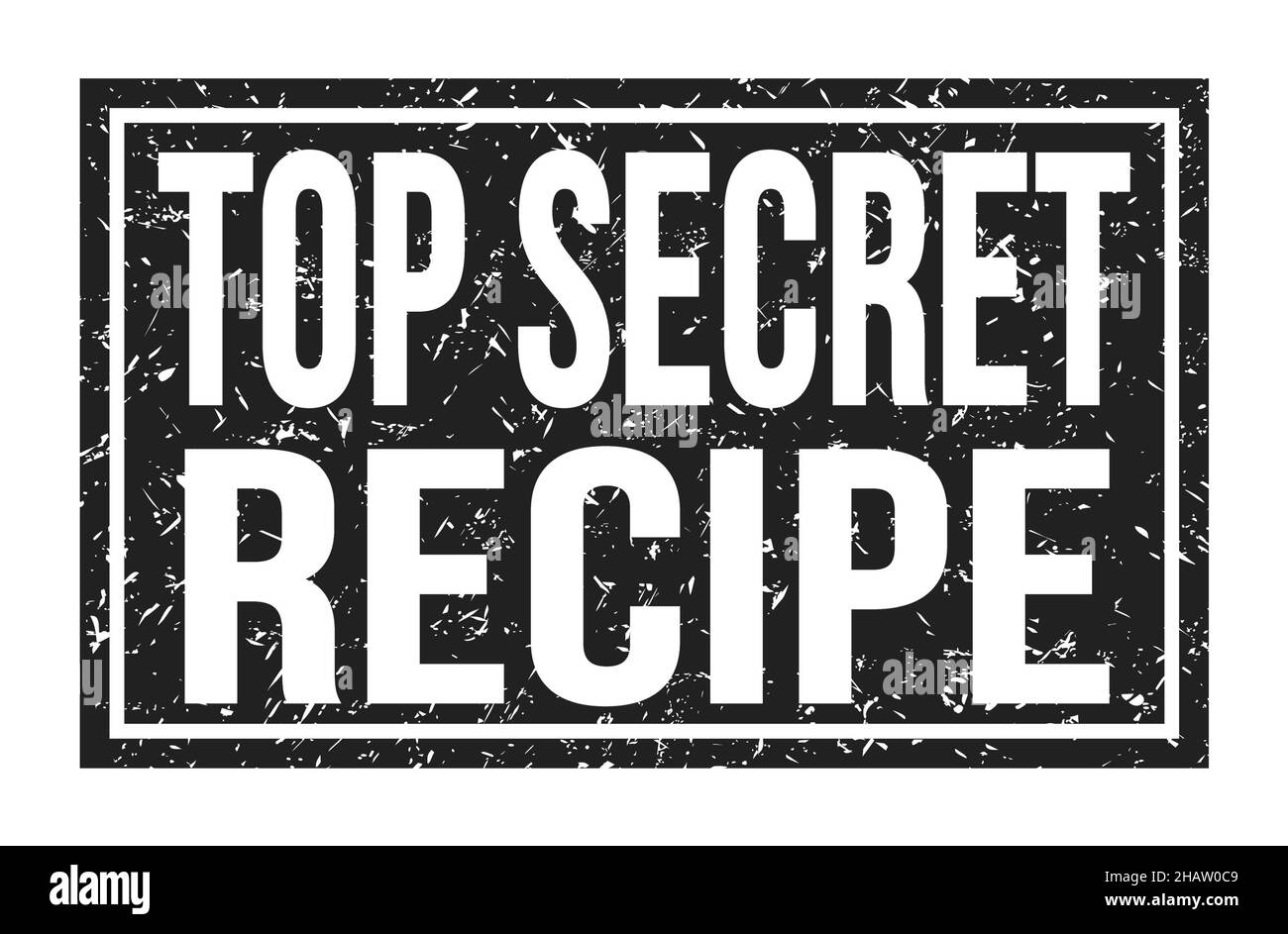TOP SECRET RECIPE, words written on black rectangle stamp sign Stock ...