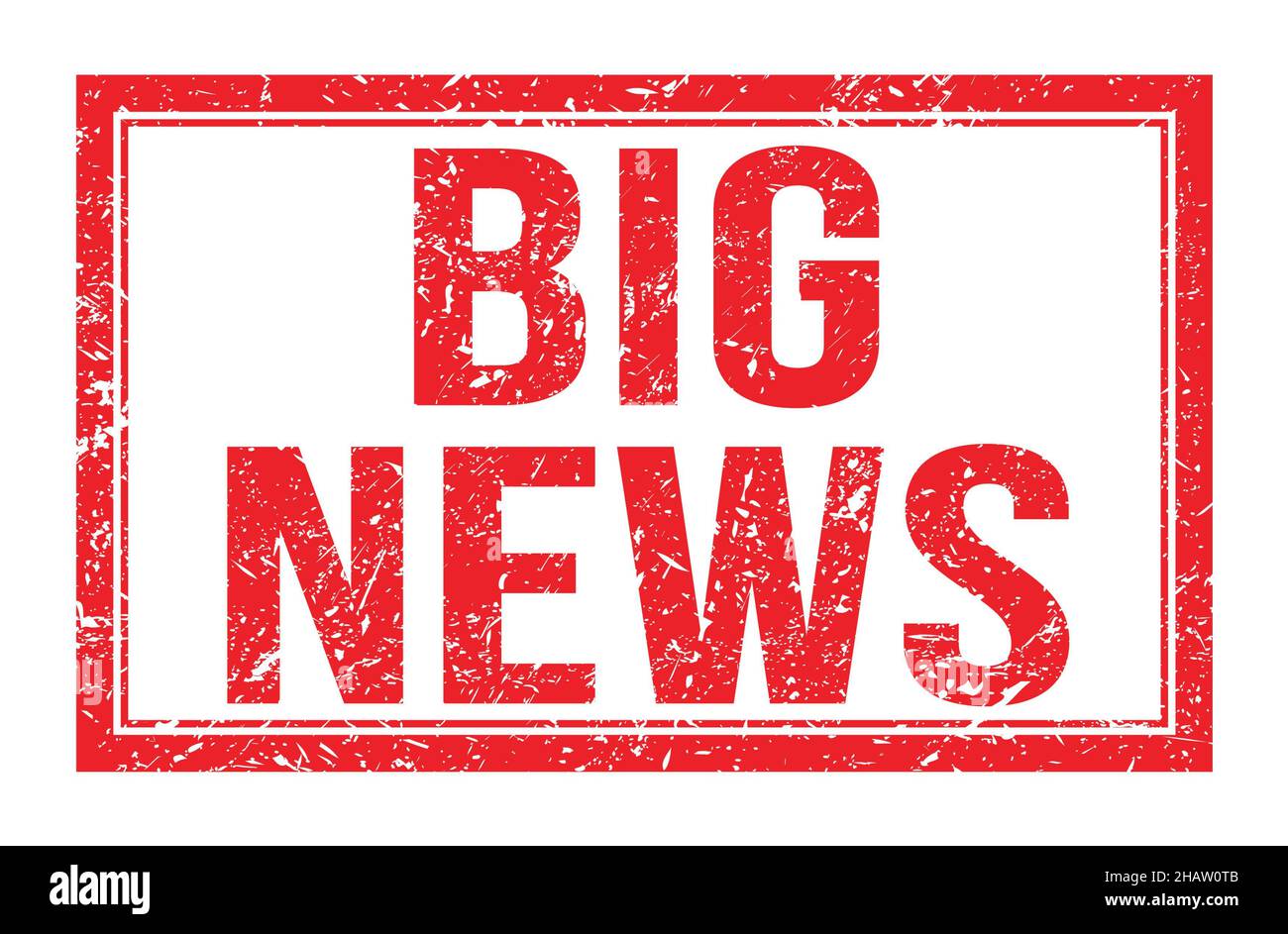 BIG NEWS, words written on red rectangle stamp sign Stock Photo - Alamy