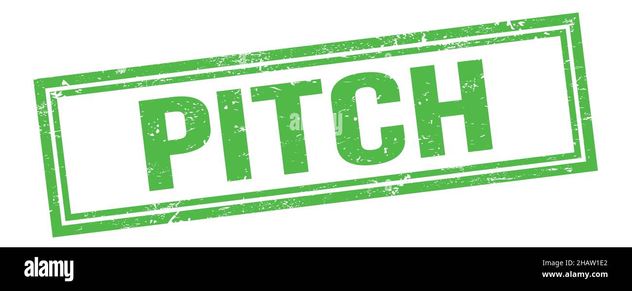 PITCH text on green grungy vintage rectangle stamp Stock Photo - Alamy