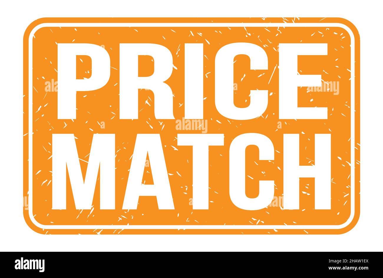 PRICE MATCH, words written on orange rectangle stamp sign Stock Photo ...