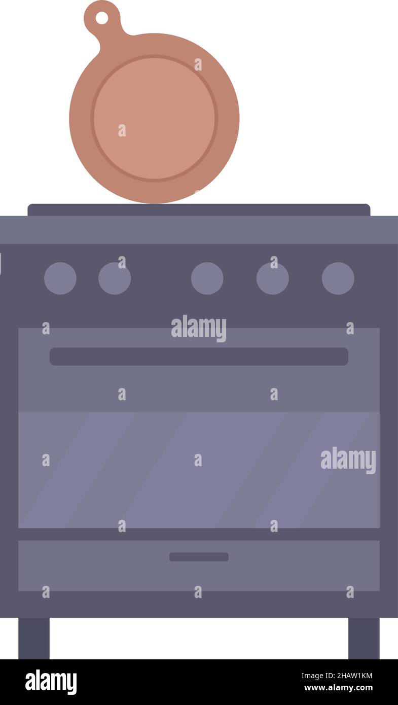Oven for cozy kitchen semi flat color vector item Stock Vector