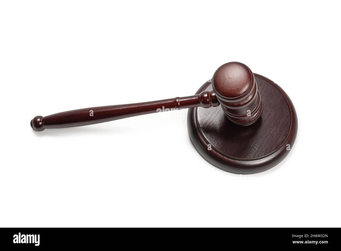 Judge Instrument Wooden judge gavel and soundboard isolated on a white background ...