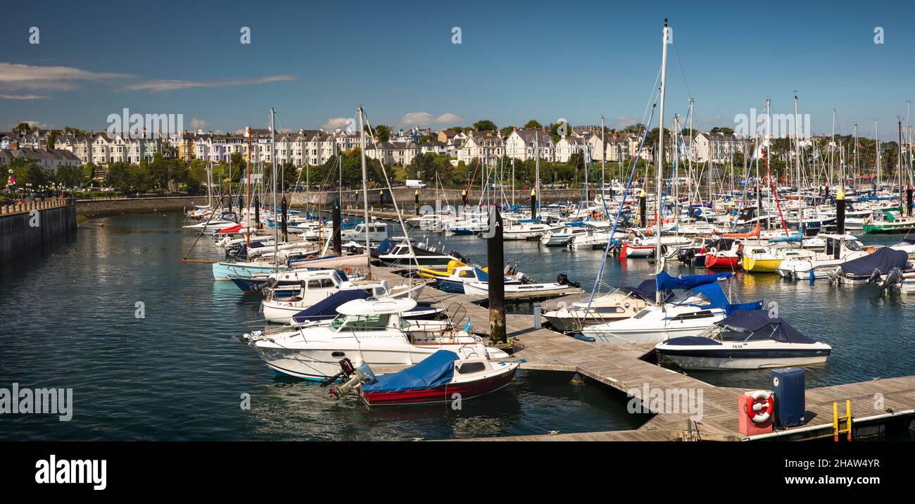 UK Northern Ireland, Co Down, Bangor, Marina, boats moored, panoramic Stock Photo