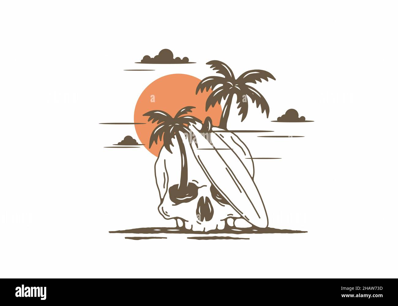 Surfing board and skull illustration design Stock Vector Image & Art ...