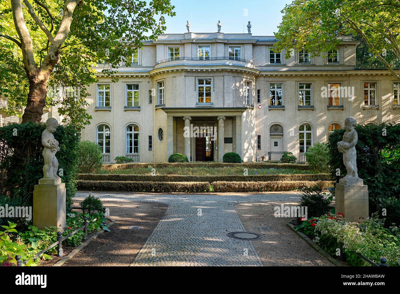 Villa of the infamous Wannsee Conference on the Great Wannsee, Berlin-Potsdam, Germany Stock Photo