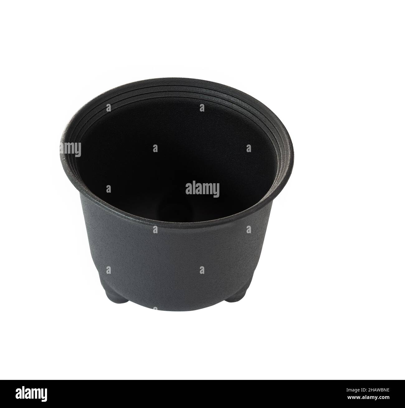 Black flower pot isolated on white background Stock Photo - Alamy
